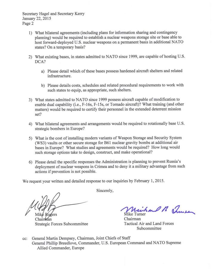 January 22, 2015 Turner, Rogers Letter to Secretary Hagel, Secretary Kerry_1_02